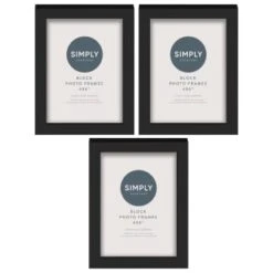 Simply Everyday 4 X 6" Block Frames 3pk - Black