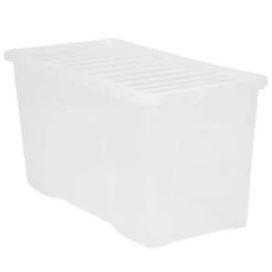 B&M Large Storage Box With Lid 110L - Clear 10 B&M Large Storage Box With Lid 110L - Clear -B&M 284861 110l storage box with lid clear