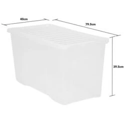 B&M Large Storage Box With Lid 110L - Clear 11 B&M Large Storage Box With Lid 110L - Clear -B&M 284861 110l storage box with lid clear 3