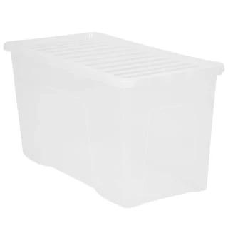 B&M Large Storage Box With Lid 110L - Clear 6 B&M Large Storage Box With Lid 110L - Clear - Image 4