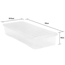 B&M Underbed Storage Box With Lid 55L - Clear 9 B&M Underbed Storage Box With Lid 55L - Clear -B&M 307321 55l under bed storage box with lid 3
