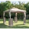 B&M Luxury Steel Framed Gazebo 2.5m - Taupe 1 B&M Luxury Steel Framed Gazebo 2.5m - Taupe -B&M 318959 GAZEBO 1