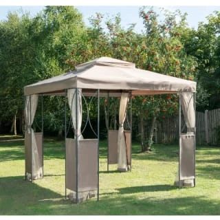 B&M Luxury Steel Framed Gazebo 2.5m - Taupe 3 B&M Luxury Steel Framed Gazebo 2.5m - Taupe