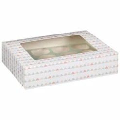 Betty Winters Large Cupcake Boxes 2pk -B&M 320784 4pk cupcake boxes holds 12 pastel triangles 2