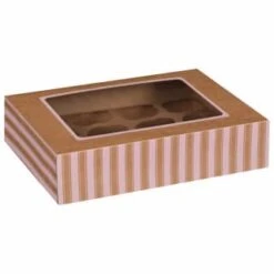 Betty Winters Large Cupcake Boxes 2pk -B&M 320784 4pk cupcake boxes holds 12 pink 2