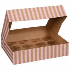 Betty Winters Large Cupcake Boxes 2pk -B&M 320784 4pk cupcake boxes holds 12 pink 3
