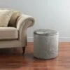 B&M Round Velvet Storage Ottoman 1 B&M Round Velvet Storage Ottoman -B&M 334907 round velvet studded ottoman1
