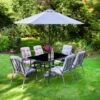 Madison Premium 8pc Patio Set -B&M 353309 madison grey padded 8pc patio set 4