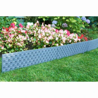 Rattan Effect Border Fence 4pk - Grey 3 Rattan Effect Border Fence 4pk - Grey