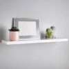 Lokken Floating Shelf 100cm - White 1 Lokken Floating Shelf 100cm - White -B&M 356243 lokken white floating shelf 100cm
