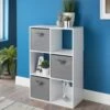 Lokken 6 Cube Basket Storage Shelf - White 2 Lokken 6 Cube Basket Storage Shelf - White -B&M 356266 lokken 6 cube with 3 baskets white