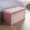 B&M Suede Storage Ottoman - Blush 1 B&M Suede Storage Ottoman - Blush -B&M 356751 blush suede ottoman