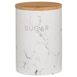 B&M Marble Effect Kitchen Canisters 3pc -B&M 356820 storage canisters marble effect sugar