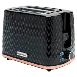 Goodmans Textured 2 Slice Toaster - Black & Rose Gold