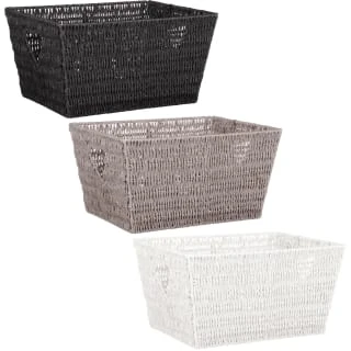 B&M Vannes Heart Cut Out Wicker Basket - Grey 4 B&M Vannes Heart Cut Out Wicker Basket - Grey - Image 2