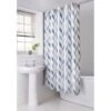 B&M Hookless Print Shower Curtain - Blue 1 B&M Hookless Print Shower Curtain - Blue -B&M 369013 hookless shower curtain blue