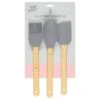 B&M Betty Winters Silicone Utensils 3pk - Grey -B&M 369972 3pk betty winters silicone utensils basting brush spoon and spatula grey