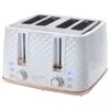 Goodmans Diamond 4 Slice Toaster - White & Rose Gold -B&M 371982 goodmans diamond white rose gold 4 slice toaster 2