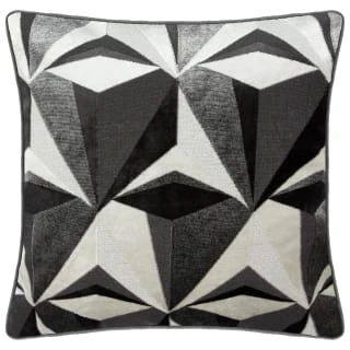 Jenson Geo Velvet Cushion - Grey 3 Jenson Geo Velvet Cushion - Grey