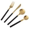 B&M Homestead Matte Black & Gold Cutlery Set 16pc -B&M 375296 homestead 16 piece black and gold cutlery 2
