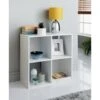 Lokken 4 Cube Basket Storage Unit - White -B&M 375915 lokken 4 cube white