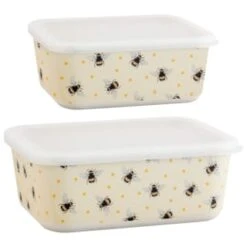 B&M Rectangular Tubs 2pk - Bees -B&M 375968 2pk reuse and repurpose rectangle tubs bee 3