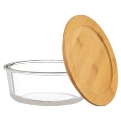 B&M Round Glass Food Containers With Bamboo Lid 2pk 9 B&M Round Glass Food Containers With Bamboo Lid 2pk -B&M 376822 2 round glass food containers