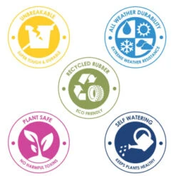 B&M Sonata Planter 71cm - Slate -B&M 377687 377689 377691 377694 377698 377702 sonata planter slate pewter 33cm 50cm 70cm 2