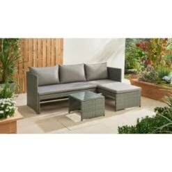 Sorrento Reversible Rattan Effect Corner Sofa Set 2pc 7 Sorrento Reversible Rattan Effect Corner Sofa Set 2pc -B&M 379294 379446 sorrento reversible rattan corner set 3