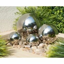 B&M Tranquil Garden Stainless Steel Gazing Balls 4pk