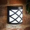 Solar Powered Kensington Wall Lights - Black 4pk 1 Solar Powered Kensington Wall Lights - Black 4pk -B&M 379452 4pk solar powered kensington black fence wall lights cool white leds