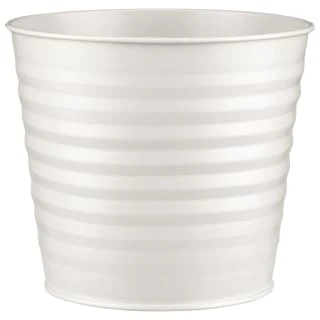 B&M Ribbed Matt Tin Planter - Cream 3 B&M Ribbed Matt Tin Planter - Cream