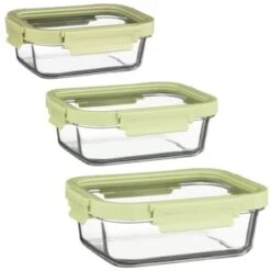 B&M Green Glass Food Container - Medium 7 B&M Green Glass Food Container - Medium -B&M 380662 380663 380664 glass food container green medium 1