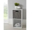 Kavala Cotton Lokken Cube Shelving Unit & Basket - Black -B&M 381896 kavala cotton lokken black 2