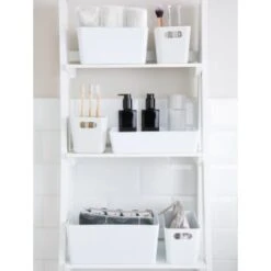 Soho Storage Tub 10 X 30 X 10cm - White 8 Soho Storage Tub 10 X 30 X 10cm - White -B&M 384323 384402 384407 384416 soho box white group1