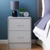 Lokken 2 Drawer Bedside Table - Grey -B&M 384334 lokken 2 drawer bedside grey