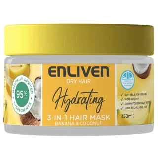 Enliven Hydrating 3-in-1 Hair Mask 350ml - Banana & Coconut 3 Enliven Hydrating 3-in-1 Hair Mask 350ml - Banana & Coconut