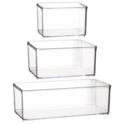 Clear Nestable Storage Tub - Small 9 Clear Nestable Storage Tub - Small -B&M 385001 384979 384985 clear nestable box group