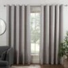 B&M Colorado Hopsack Fully Lined Silver Eyelet Curtains 90 X 90" -B&M 388889 388890 388891 388892 388894 colorado eyelet curtain silver 1
