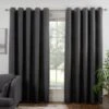 B&M Colorado Hopsack Fully Lined Charcoal Eyelet Curtains 46 X 72" -B&M 388905 388906 388907 388908 388909 colorado eyelet curtain charcoal 2