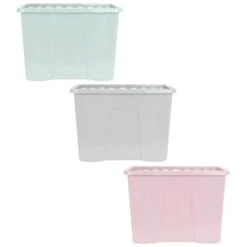 B&M Storage Box With Lid 80L - Dusty Pink 11 B&M Storage Box With Lid 80L - Dusty Pink -B&M 391381 391383 391384 80l storage box and lid group