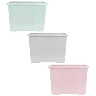 B&M Storage Box With Lid 80L - Dusty Pink 7 B&M Storage Box With Lid 80L - Dusty Pink - Image 5