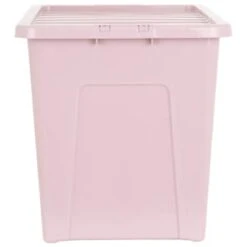 B&M Storage Box With Lid 80L - Dusty Pink 10 B&M Storage Box With Lid 80L - Dusty Pink -B&M 391383 dusty pink 80l storage box and lid 2