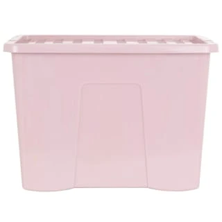 B&M Storage Box With Lid 80L - Dusty Pink 5 B&M Storage Box With Lid 80L - Dusty Pink - Image 3