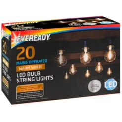 Eveready Mains Powered LED Bulb String Lights 20pk - Warm White -B&M 392912 eveready 20 mains operated warm white led bulb string lights21