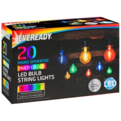 Eveready Mains Powered LED Bulb String Lights 20pk - Multicolour 7 Eveready Mains Powered LED Bulb String Lights 20pk - Multicolour -B&M 392913 eveready 20 mains operated multi colour bulb string lights 1