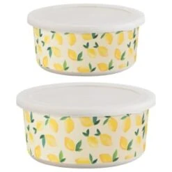 B&M Round Tubs 2pk - Lemons -B&M 392928 2pk reuse and repurpose round tubs lemon 6