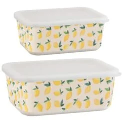 B&M Rectangular Tubs 2pk - Lemons -B&M 392929 2pk reuse and repurpose rectangle tubs lemon 3