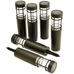 Cambridge Solar Powered Tube Post Lights 6pk 8 Cambridge Solar Powered Tube Post Lights 6pk -B&M 392998 6pk cambridge solar powered tube post lights 2