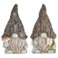 B&M Solar Rustic Gonk Gnome Ornament - Mushroom -B&M 393242 solar rustic gonk gnome ornament group